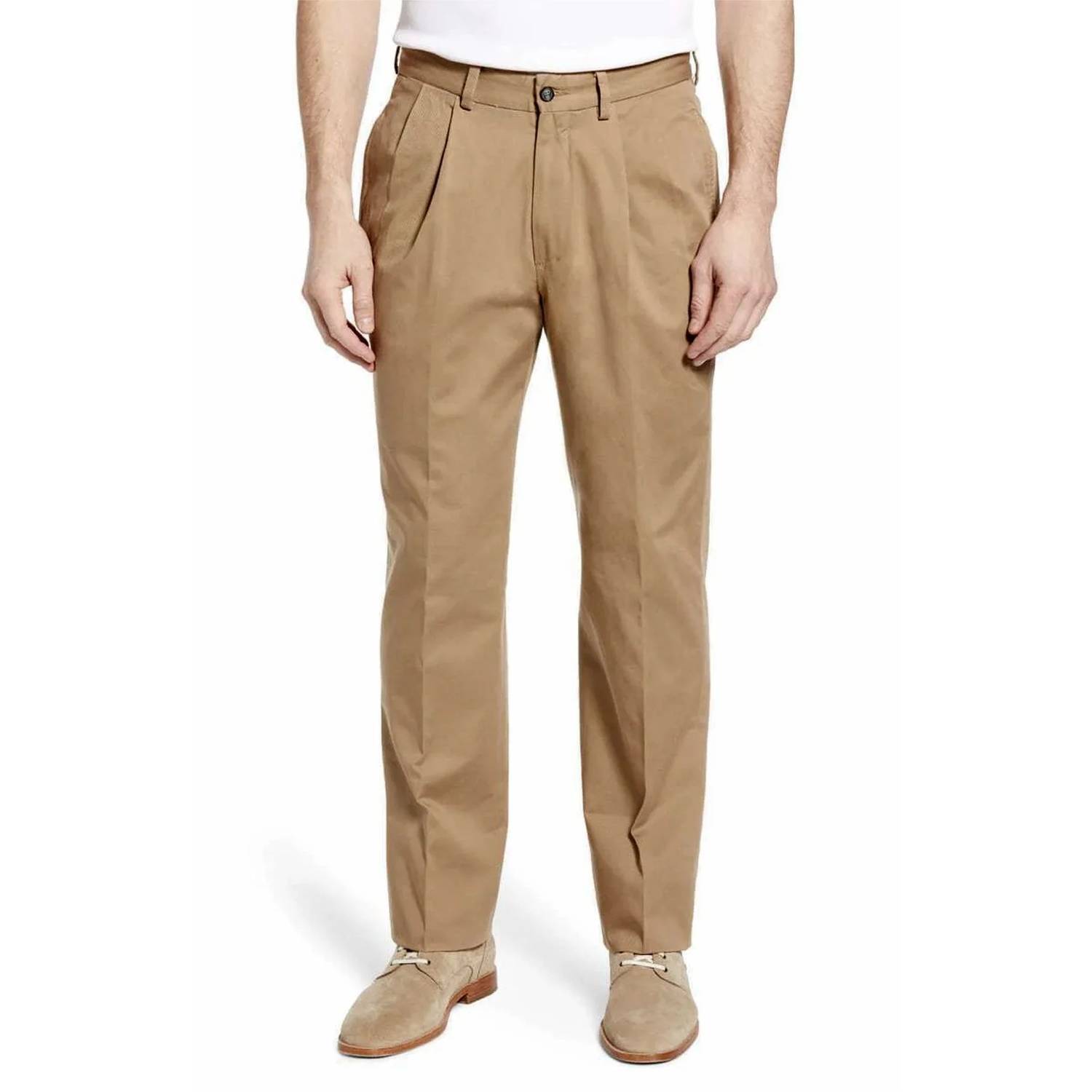 New Charleston Khakis Oak Double Reverse Pleat Washed Khaki Pant In British Tan